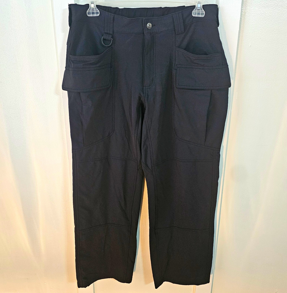 Duluth Trading Co. Cargo Pants Mens 30x29.5 Black Stretch Straight Pockets